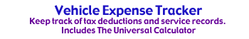 Vehicle Expense Tracker keeps track of all your vehicle expenses and service records.