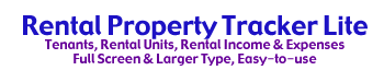 Rental Tracker Lite is rental property software that helps landlords and rental managers keep track of their units, tenants, expenses and income.